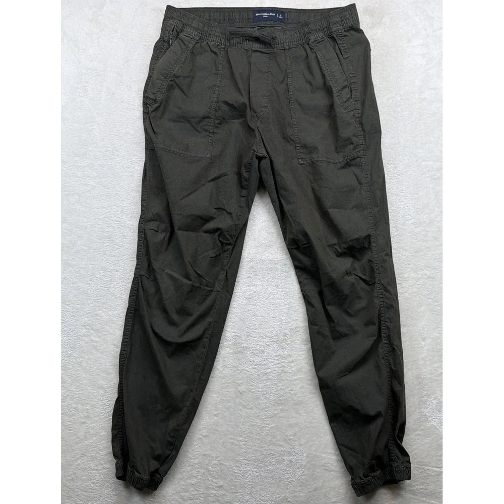 Abercrombie & Fitch Mens Cargo Jogger Pants Large Olive Green Utility
